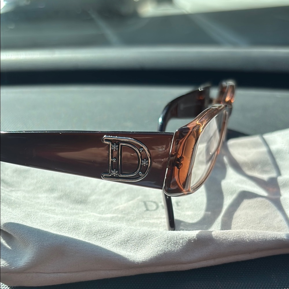 Dior Brown Modern Rectangular Glasses - image 2